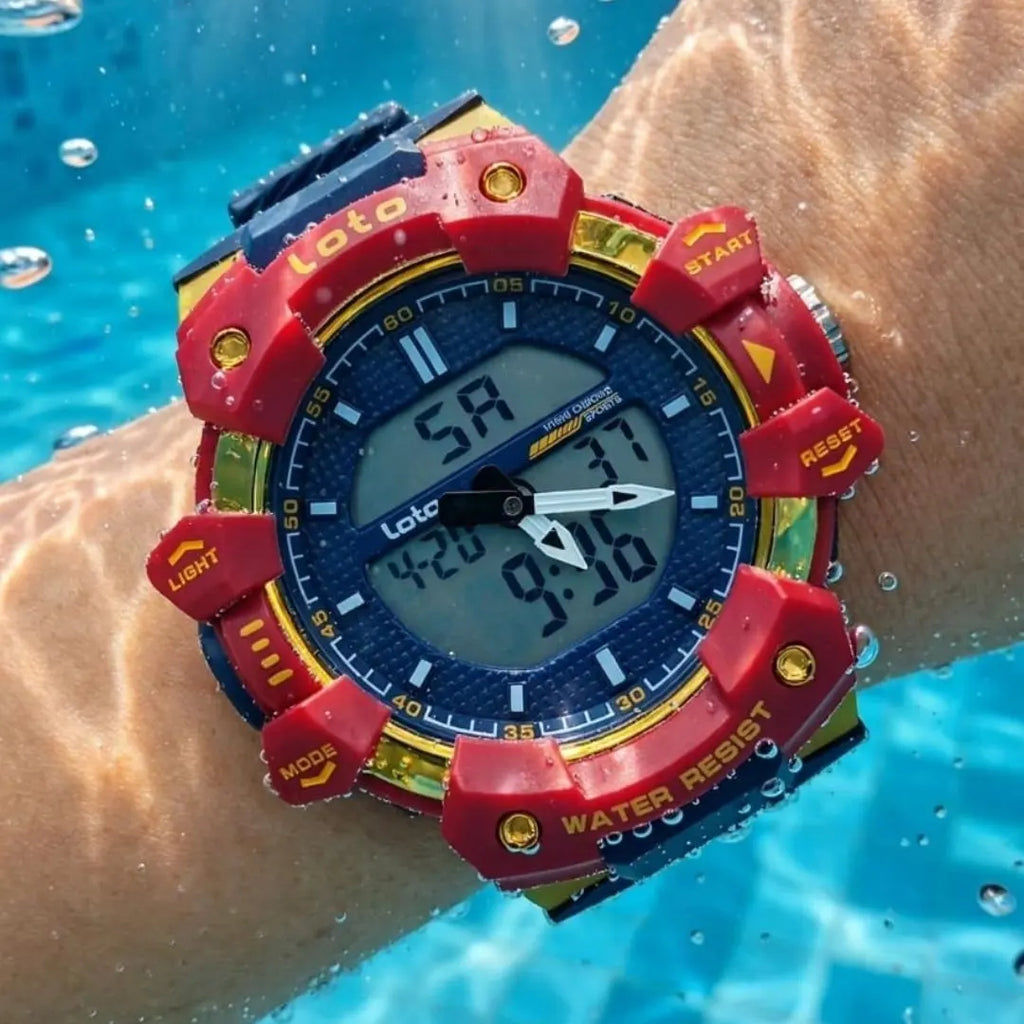Dual Loto Análogo Digital Sport Sumergible/Azul