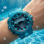 Dual Loto Análogo Digital Sport Sumergible/Azul