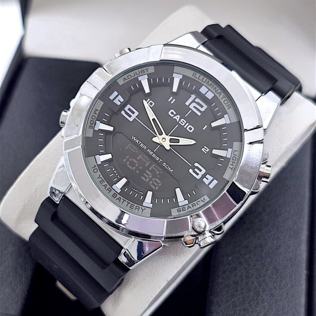 RELOJ CASIO AMW-873A-BLANC/PLAT Analógico Digital