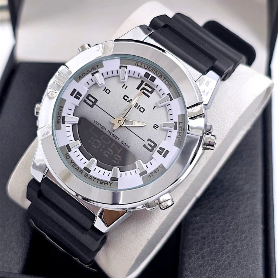 RELOJ CASIO AMW-873A-BLANC/PLAT Analógico Digital