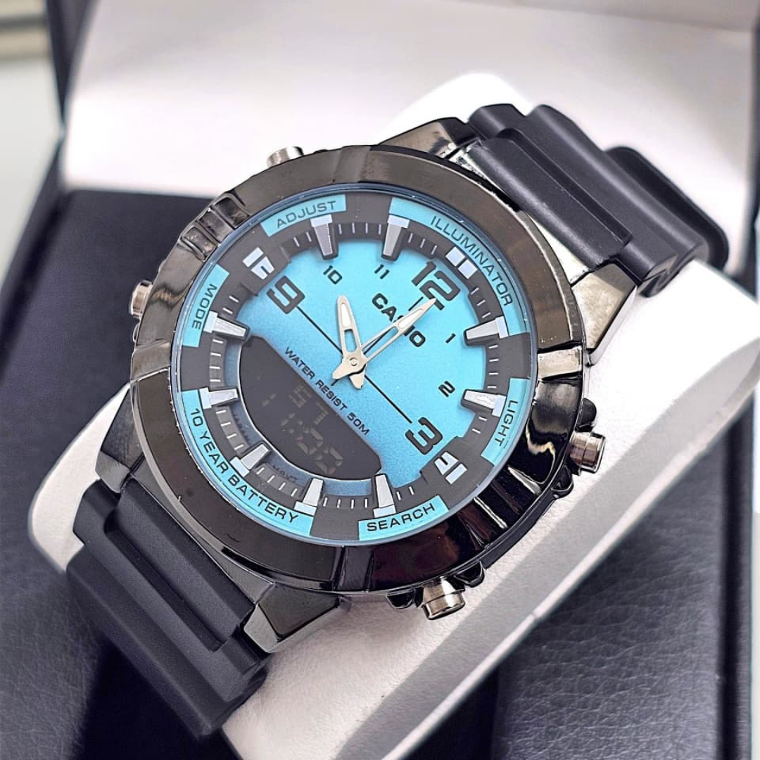 RELOJ CASIO AMW-873A-BLANC/PLAT Analógico Digital
